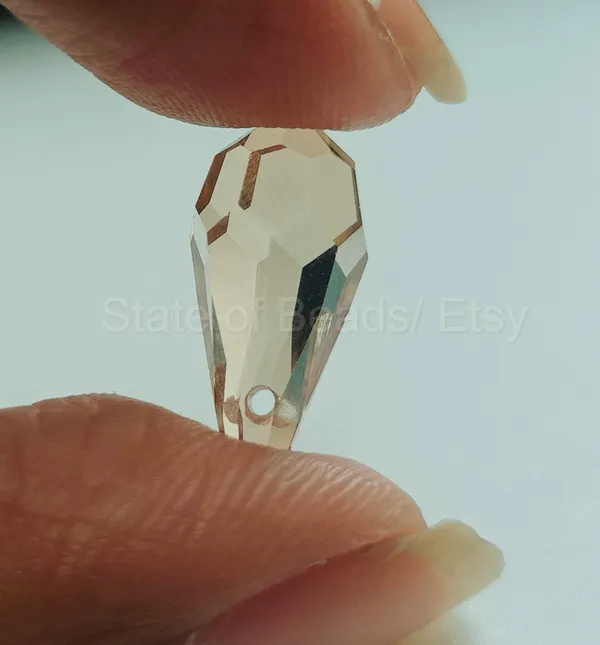 Genuine_Swarovski_Brown_Teardrop_Charm_Beads_|_6.5mm_|_4_Pcs