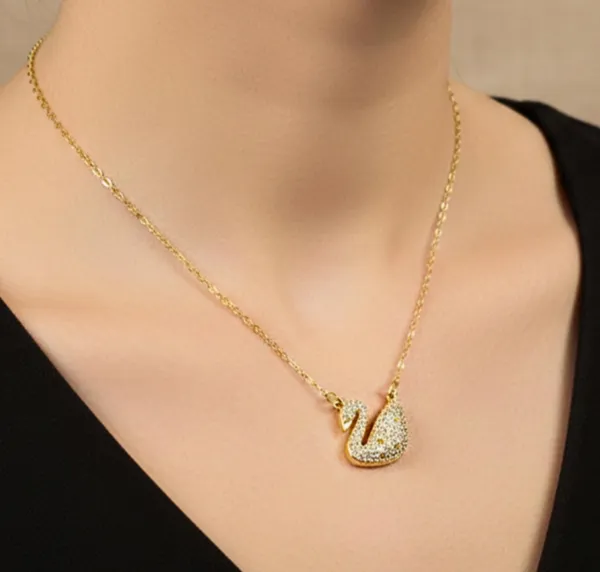 18K_Gold_Plated_Cubic_Zirconia_Pavé_Swan_Pendant_Necklace__|_1_Piece
