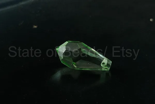 Genuine_Swarovski_Green_Teardrop_Charm_Beads_|_7.5mm_|_4_Pcs