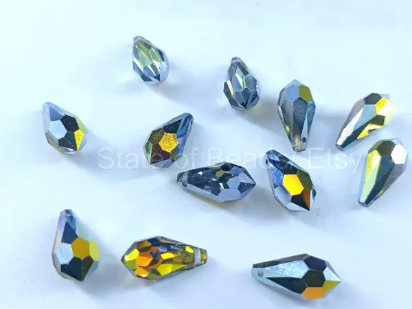 Genuine_Swarovski_Transparent_Teardrop_Charm_Beads_|_7.5mm_|_4_Pcs