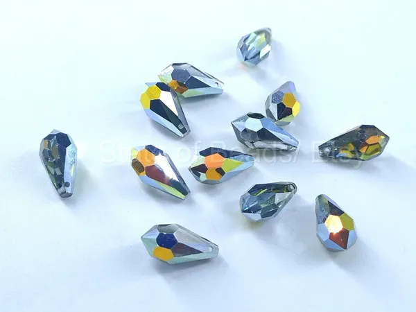 Genuine_Swarovski_Transparent_Teardrop_Charm_Beads_|_7.5mm_|_4_Pcs