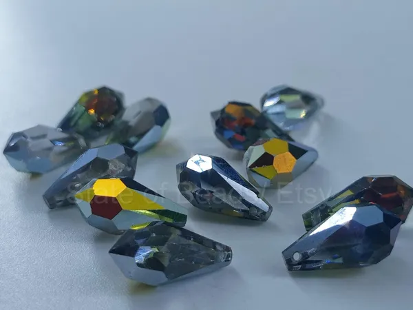 Genuine_Swarovski_Transparent_Teardrop_Charm_Beads_|_7.5mm_|_4_Pcs