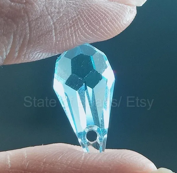 Genuine_Swarovski_Sky_Blue_Teardrop_Charm_Beads_|_7.5mm_|_4_Pcs