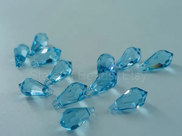 Genuine_Swarovski_Sky_Blue_Teardrop_Charm_Beads_|_7.5mm_|_4_Pcs