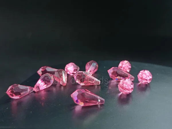 Genuine_Swarovski_Pink_Teardrop_Charm_Beads_|_6.5mm_|_4_Pcs