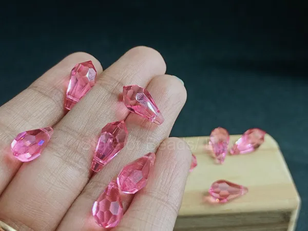 Genuine_Swarovski_Pink_Teardrop_Charm_Beads_|_6.5mm_|_4_Pcs