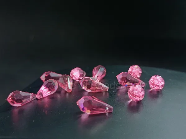 Genuine_Swarovski_Pink_Teardrop_Charm_Beads_|_6.5mm_|_4_Pcs