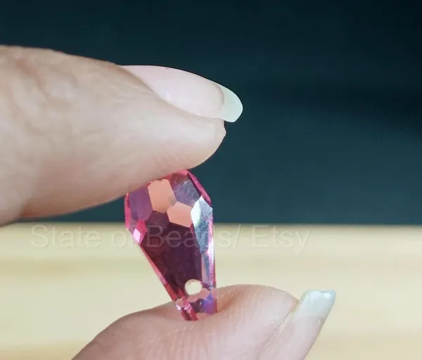 Genuine_Swarovski_Pink_Teardrop_Charm_Beads_|_6.5mm_|_4_Pcs