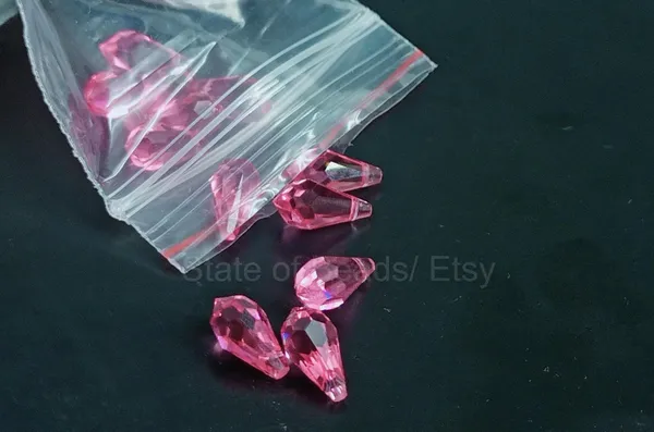 Genuine_Swarovski_Pink_Teardrop_Charm_Beads_|_6.5mm_|_4_Pcs