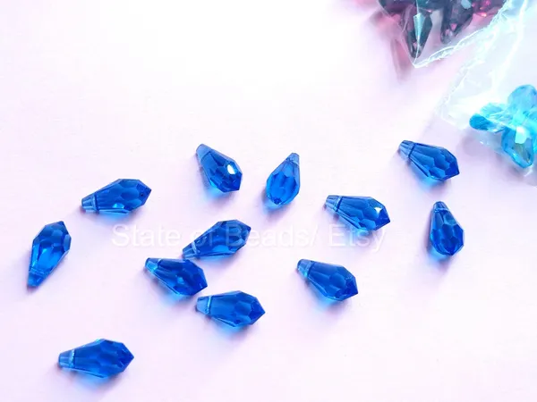 Genuine_Swarovski_Blue_Teardrop_Charm_Beads_|_6.5mm_|_4_Pcs