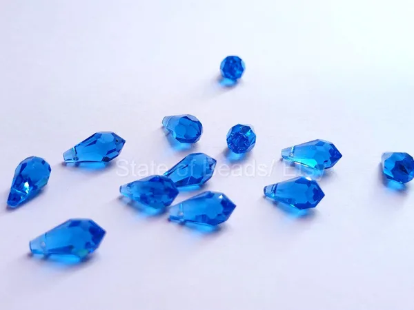Genuine_Swarovski_Blue_Teardrop_Charm_Beads_|_6.5mm_|_4_Pcs