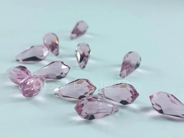 Genuine_Swarovski_Pink_Teardrop_Charm_Beads_|_7.5mm_|_4_Pcs