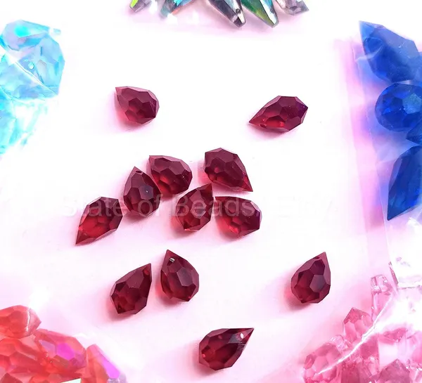 Genuine_Swarovski_Red_Teardrop_Charm_Beads_|_5.5mm_|_4_Pcs