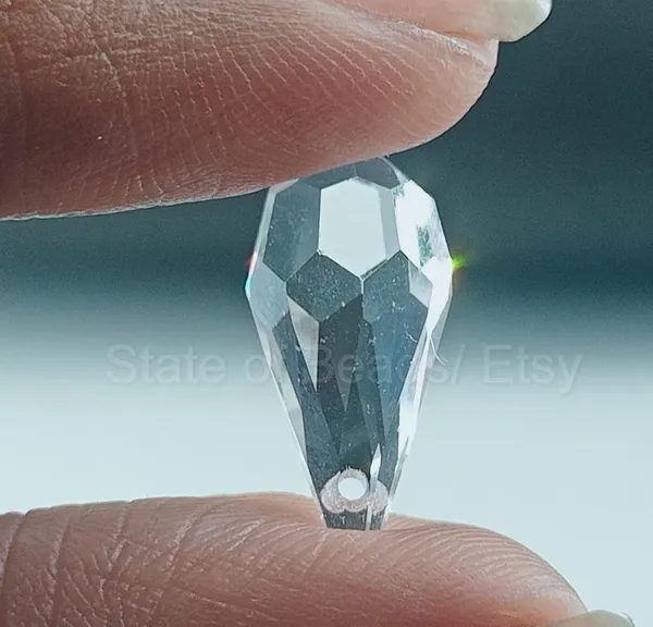 Genuine_Swarovski_Transparent_Teardrop_Charm_Beads_|_7.5mm_|_4_Pcs