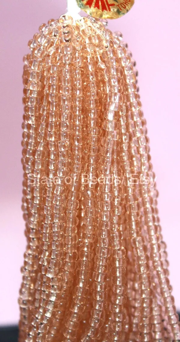Peach_Transparent_Glass_Seed_Beads_|_3mm_|_1_Bunch