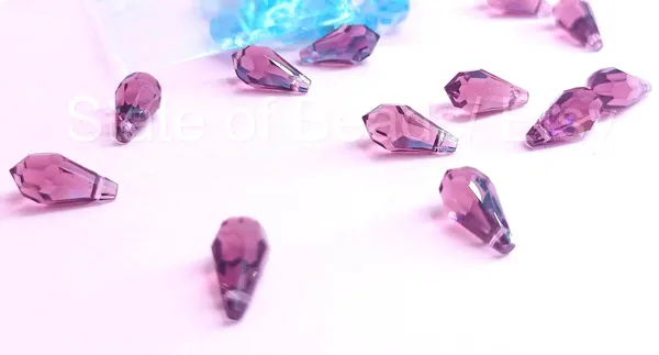 Genuine_Swarovski_Purple_Teardrop_Charm_Beads_|_5.5mm_|_4_Pcs