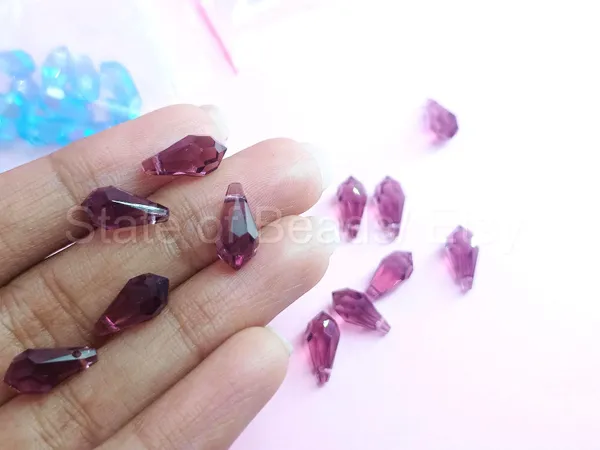 Genuine_Swarovski_Purple_Teardrop_Charm_Beads_|_5.5mm_|_4_Pcs