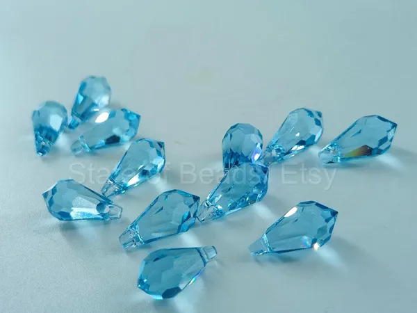 Genuine_Swarovski_Sky_Blue_Teardrop_Charm_Beads_|_7.5mm_|_4_Pcs