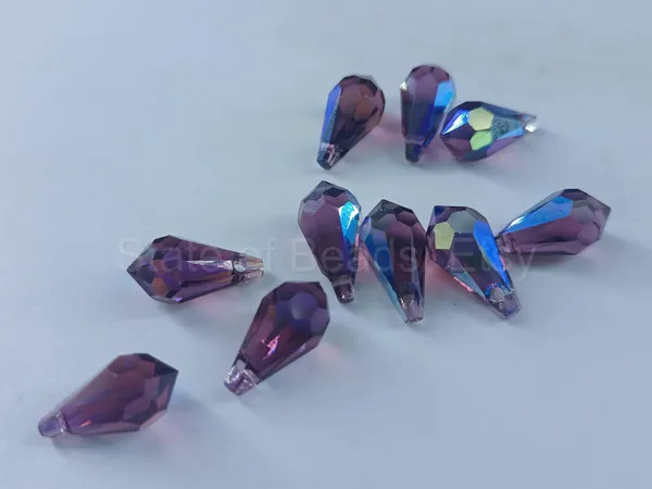 Genuine_Swarovski_Transparent_Teardrop_Charm_Beads_|_7.5mm_|_4_Pcs
