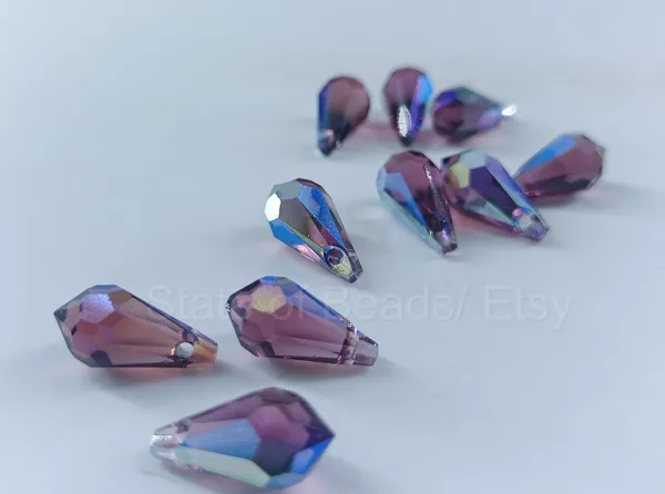 Genuine_Swarovski_Transparent_Teardrop_Charm_Beads_|_7.5mm_|_4_Pcs
