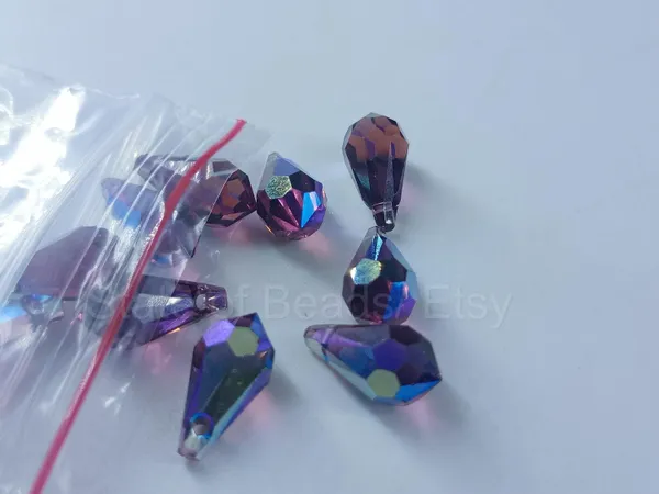 Genuine_Swarovski_Transparent_Teardrop_Charm_Beads_|_7.5mm_|_4_Pcs