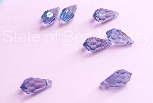 Genuine_Swarovski_Purple_Teardrop_Charm_Beads_|_5.5mm_|_4_Pcs