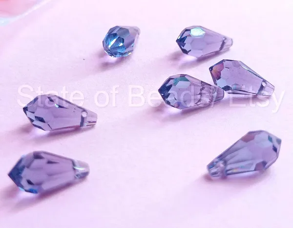 Genuine_Swarovski_Purple_Teardrop_Charm_Beads_|_5.5mm_|_4_Pcs