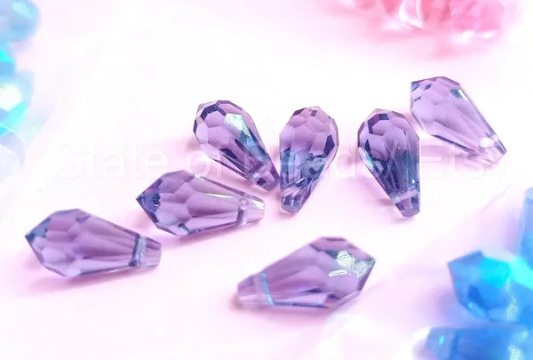 Genuine_Swarovski_Purple_Teardrop_Charm_Beads_|_5.5mm_|_4_Pcs