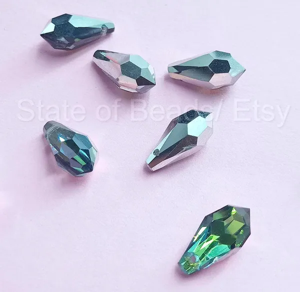 Genuine_Swarovski_Transparent_Teardrop_Charm_Beads_|_6.5mm_|_4_Pcs