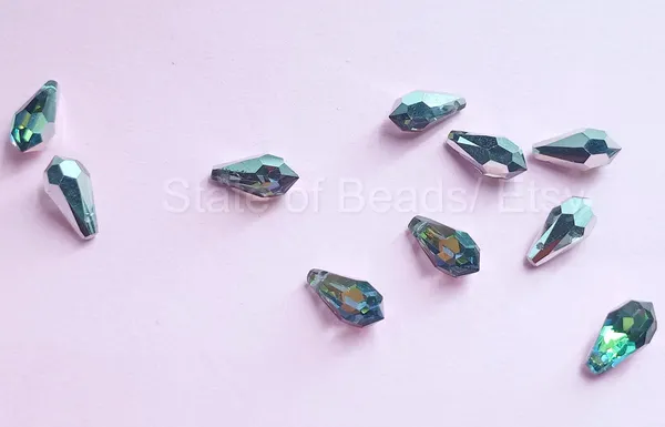 Genuine_Swarovski_Transparent_Teardrop_Charm_Beads_|_6.5mm_|_4_Pcs