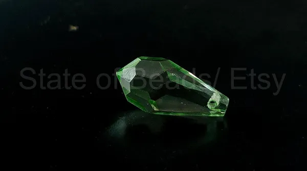 Genuine_Swarovski_Green_Teardrop_Charm_Beads_|_7.5mm_|_4_Pcs