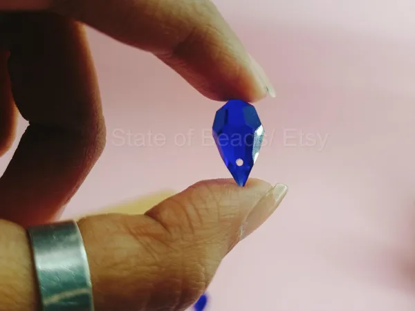 Genuine_Swarovski_Blue_Teardrop_Charm_Beads_|_5.5mm_|_4_Pcs