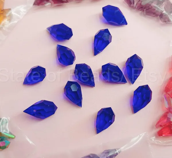 Genuine_Swarovski_Blue_Teardrop_Charm_Beads_|_5.5mm_|_4_Pcs