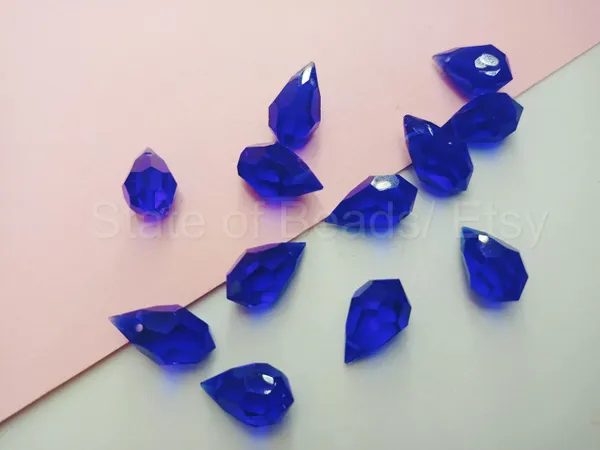 Genuine_Swarovski_Blue_Teardrop_Charm_Beads_|_5.5mm_|_4_Pcs
