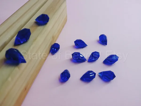 Genuine_Swarovski_Blue_Teardrop_Charm_Beads_|_5.5mm_|_4_Pcs