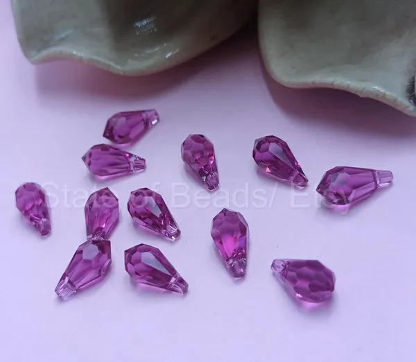 Swarovski_Purple_Teardrop_Drop_Charms_11_5.5Mm_Side_Drill_|_4_Pieces