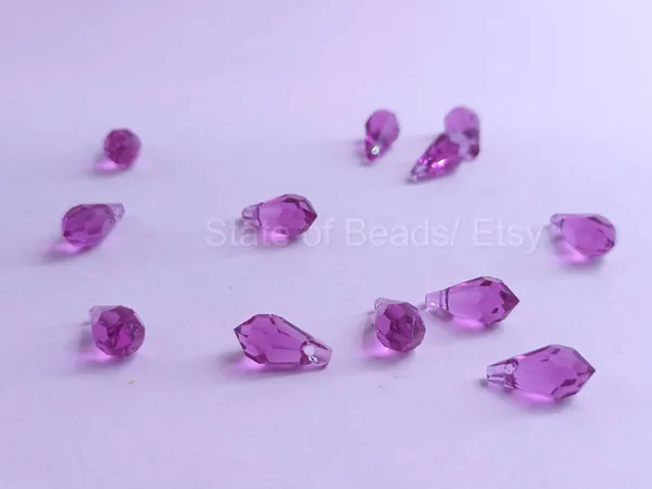 Swarovski_Purple_Teardrop_Drop_Charms_11_5.5Mm_Side_Drill_|_4_Pieces