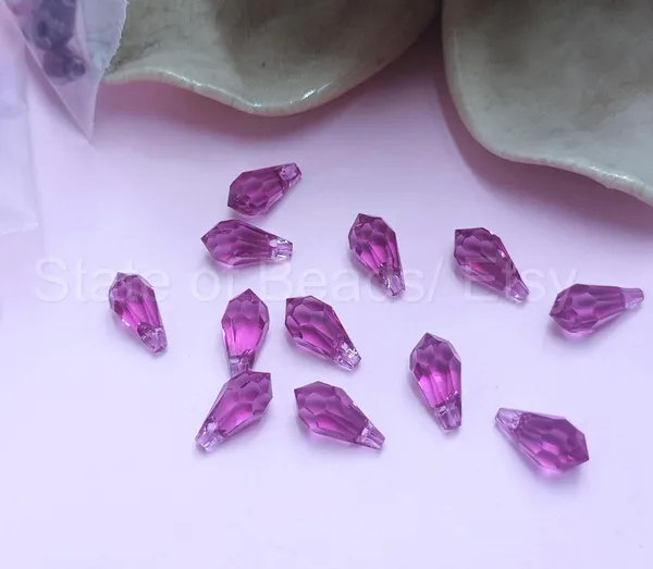 Swarovski_Purple_Teardrop_Drop_Charms_11_5.5Mm_Side_Drill_|_4_Pieces