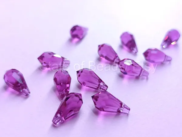 Swarovski_Purple_Teardrop_Drop_Charms_11_5.5Mm_Side_Drill_|_4_Pieces