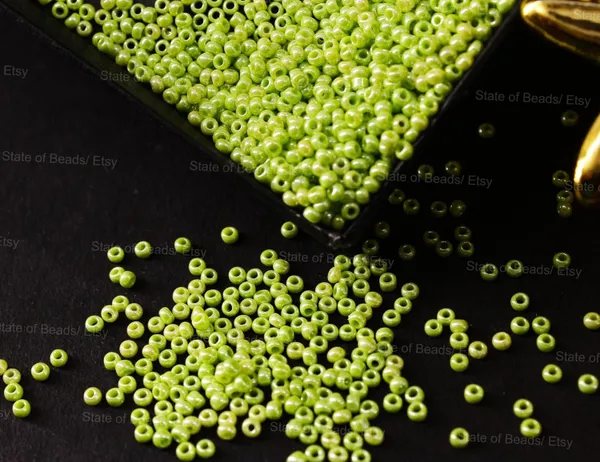 Opaque_Green_Lustre_Seed_Beads_2mm_|_50_grams