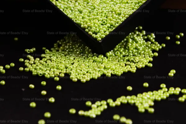 Opaque_Green_Lustre_Seed_Beads_2mm_|_50_grams