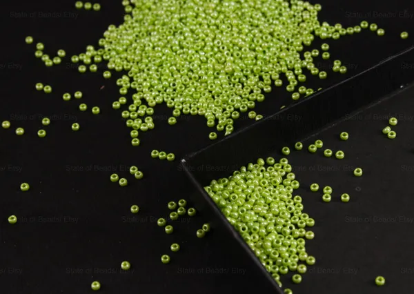 Opaque_Green_Lustre_Seed_Beads_2mm_|_50_grams