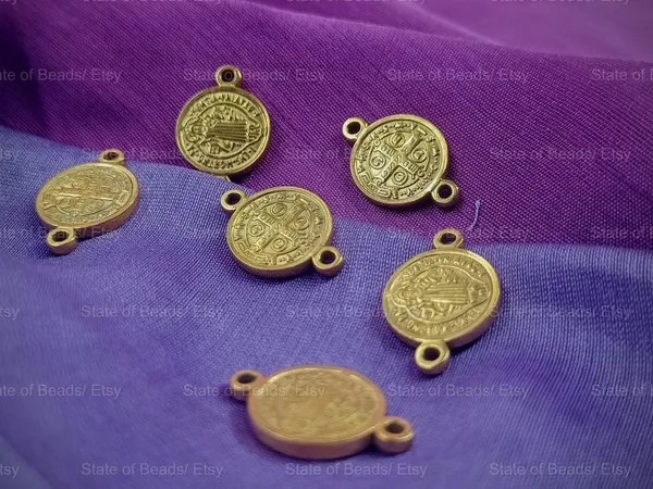 18K_Gold_Plated_Saint_Benedict_Medal_Charm_|_1_Piece