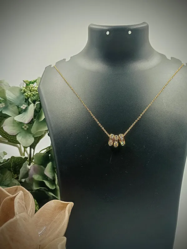 18K_Gold_Plated_Eternity_Triple_Circle_Necklace__|_1_Piece