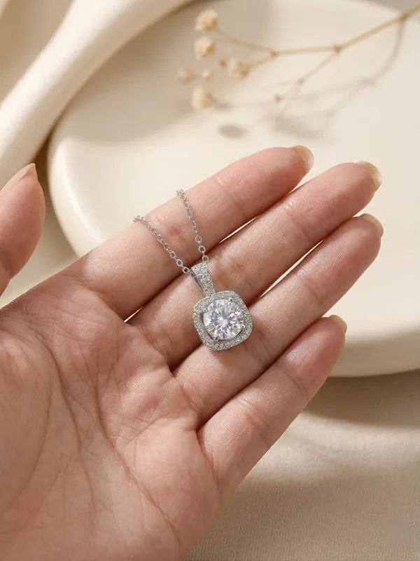 The_Silver_Lining_|_Silver_Plated_Cubic_Zirconia_Solitaire_Halo_Anti_Tarnish_Necklace__|_1_Piece