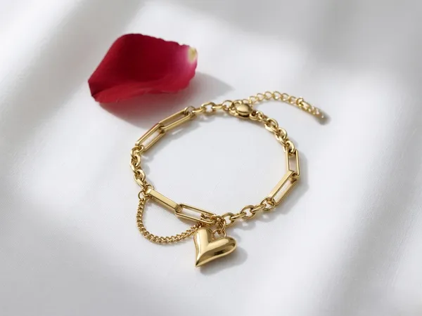 Tied_With_Your_Heart_|_Heart_Charm_Gold_Plated_Bracelet_|_1_Piece