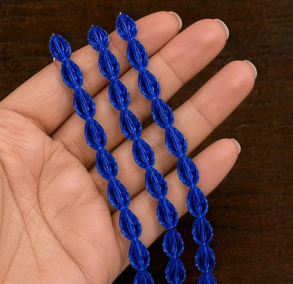 Royal_Blue_Drop_Glass_Teardrop_Beads_|_8x11mm_|_3_strands_x_45+_beads_each_(Total_135+_beads)