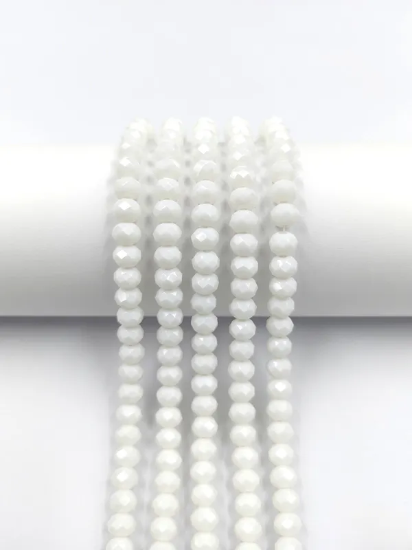 White_Faceted_Rondelle_Glass_Beads_|_6mm_|_5_Lines_(Total_400+_Beads)