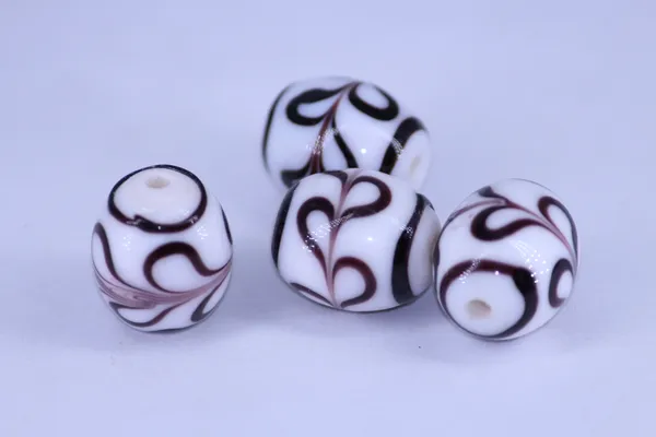 Black_+_White_Tibetan_Glass_Barrel_Beads_|_Hand_Painted_|_13x16mm_|_20_pieces