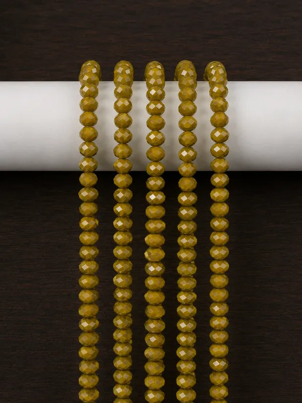 Opaque_Olive_Faceted_Rondelle_Glass_Beads_|_6mm_|_5_Lines_(Total_400+_Beads)